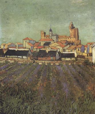 Vincent Van Gogh View of Saintes-Maries (nn04)